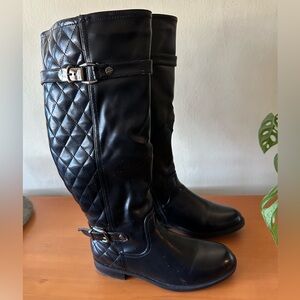 Checklist Black Quilted Over the Knee Boots